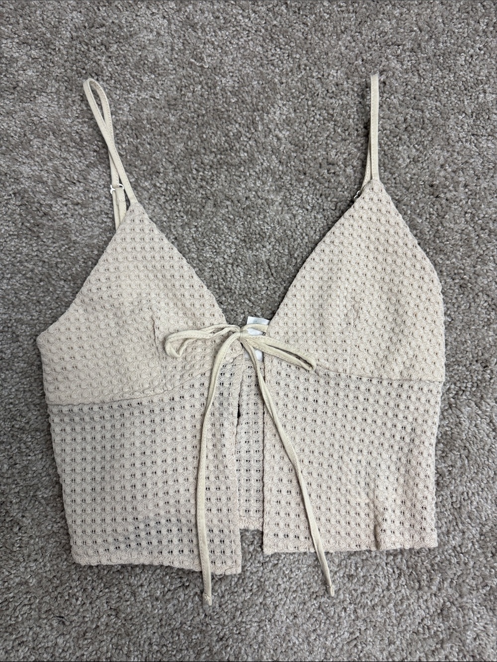 H&M Beige Tie-Front Knit Camisole